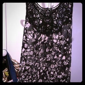 Black & white sheer tank top